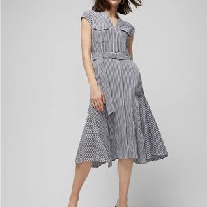 WHBM Seersucker Utility Midi Dress